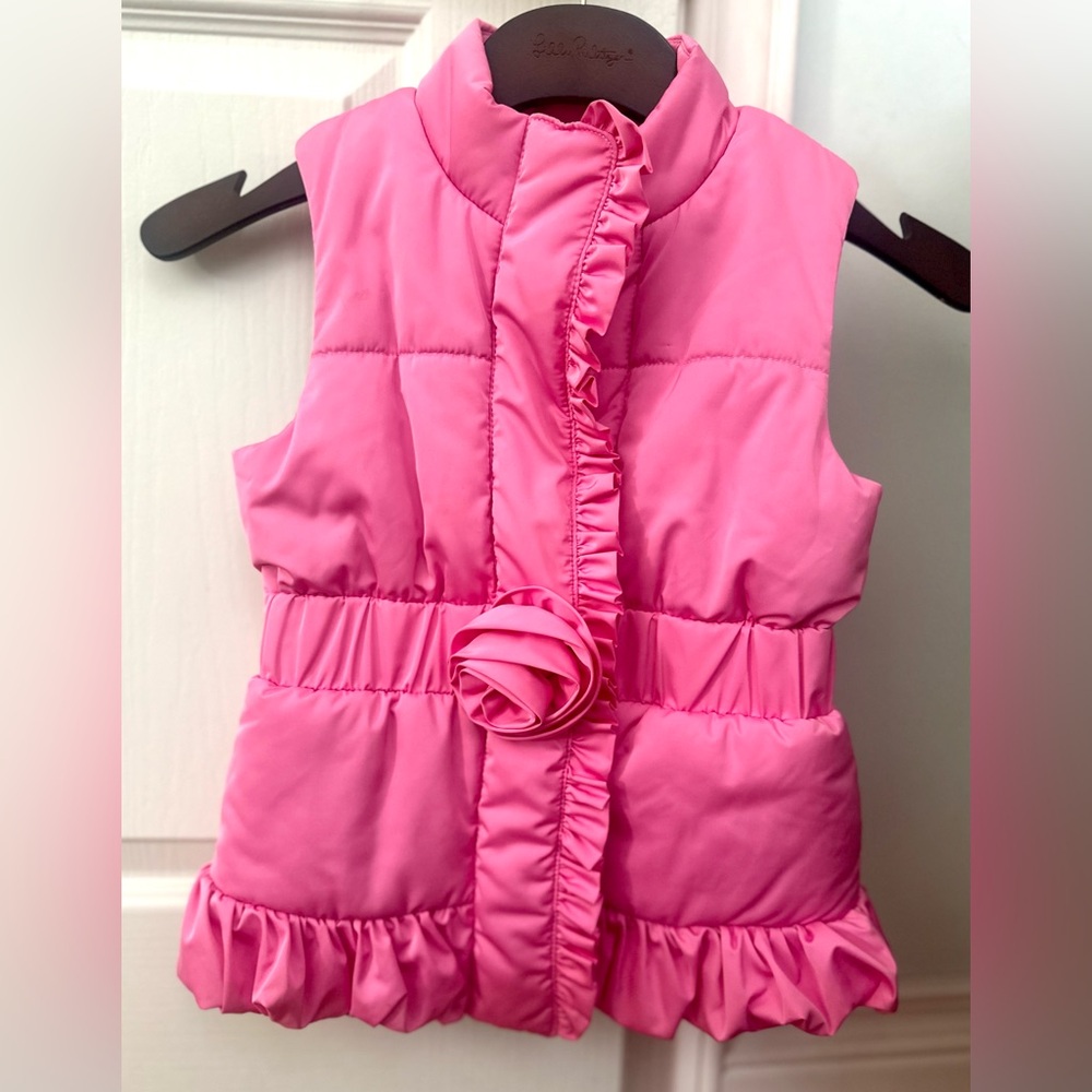 Lilly Pulitzer Pink Ruffled Vest sz 6-7